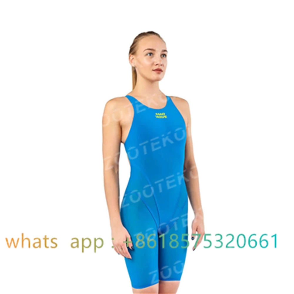 2023 Women One Piece Bodysuit Swimming Pro Sports Swimwear Knee-length Sport Swimsuit Beach Wear Training Bathing Suit