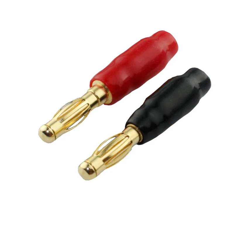

8Pcs/4Pair Speaker Connector 4mm Banana Plugs Gold Plated Solderless Screw Lock Audio Speakers Test Plugs Connectors