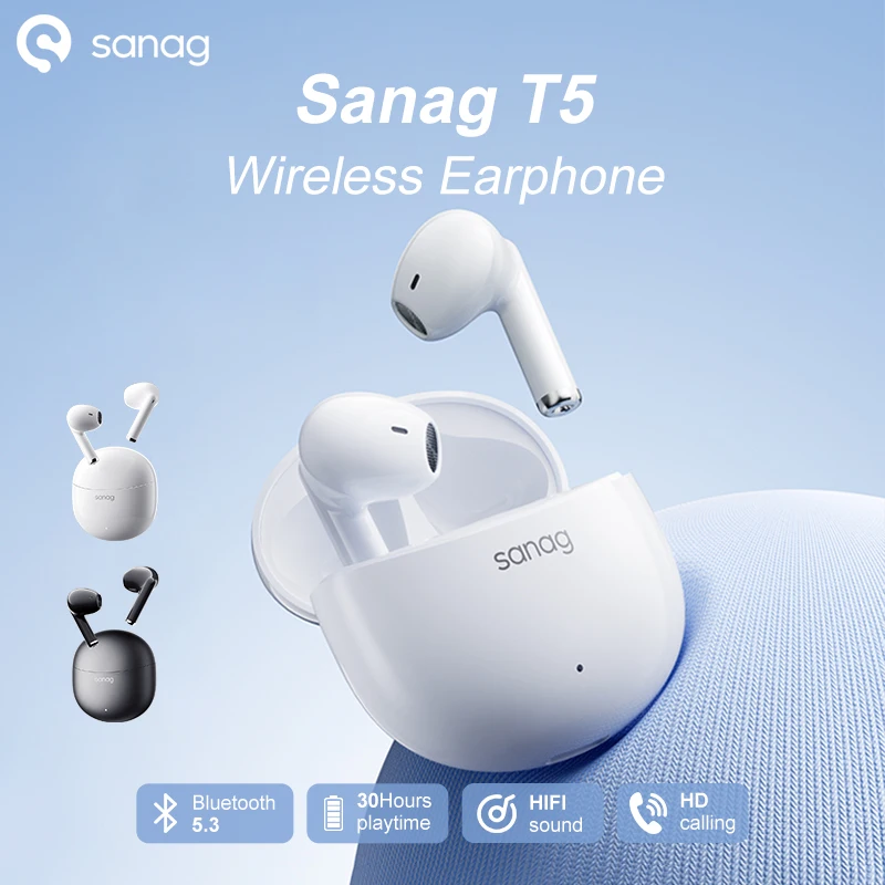 Наушники-вкладыши Sanag T5 TWS Bluetooth 5 3 IPX4