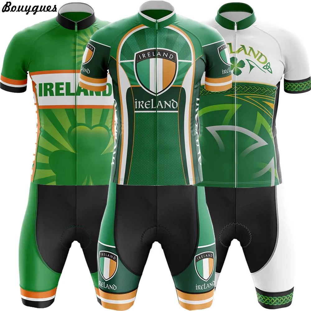 

New IRELAND Team Maillot Ciclismo Hombre Outdoor Sport Short Cycling Jersey Set Breathable Racing Sport Bicycle Jersey Bike Wear