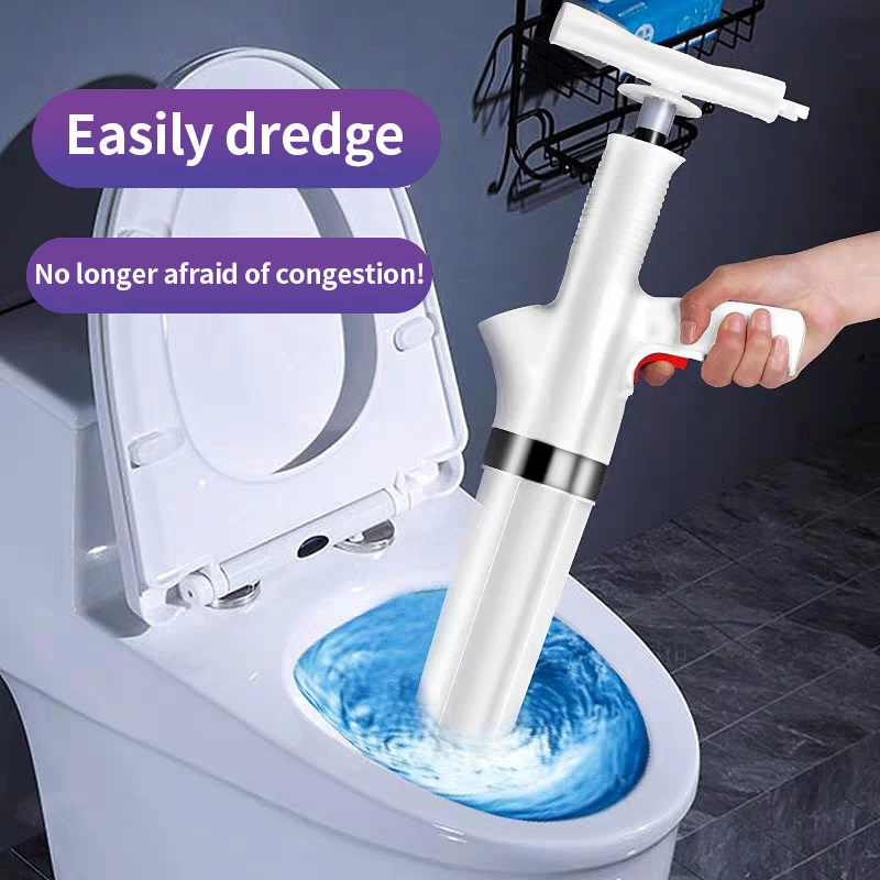 

Toilet Clogged Drain Plunger High Pressure Unclogging Clog Remover Air Drain Blaster for Bath Toilets Shower Sink Bathtub Dredge