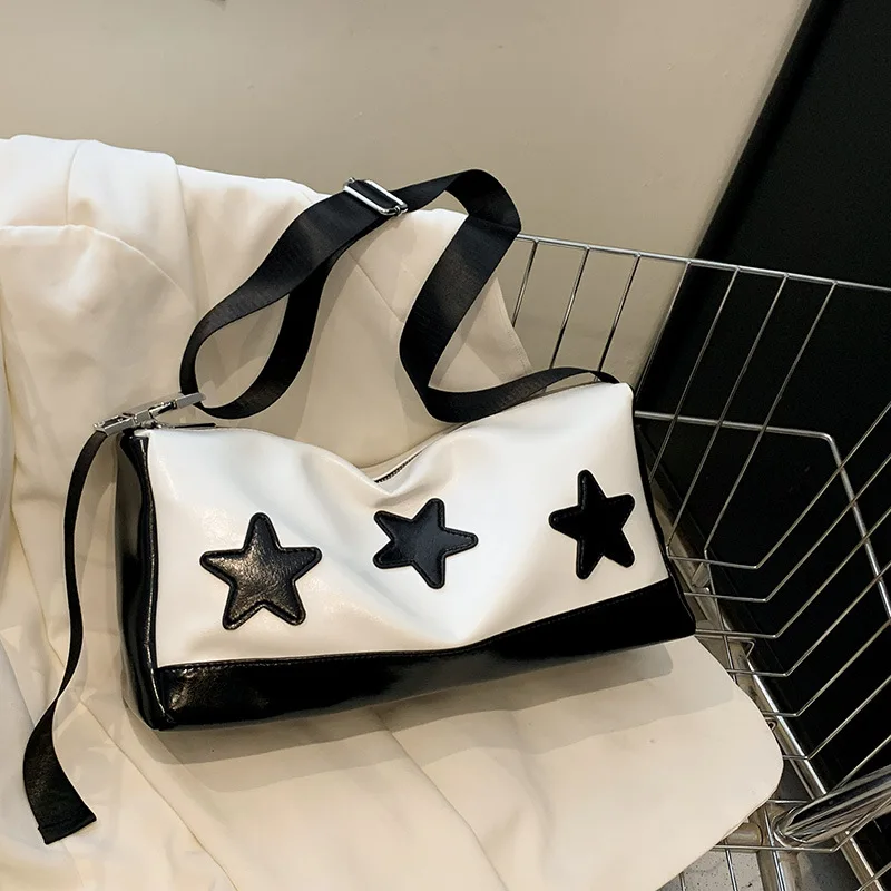 

Y2k Aesthetic Sweet Cool Star Underarm Bags Japanese Vintage Casual Tote Bags Trendy Simple Women's Shoulder Handbags