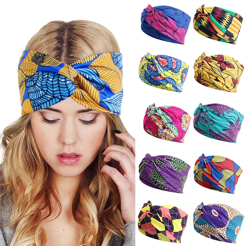 

Повязка на голову с цветочным принтом, эластичная повязка на голову, шарф для волос, Спортивная уличная повязка на голову для йоги, банданы, ...