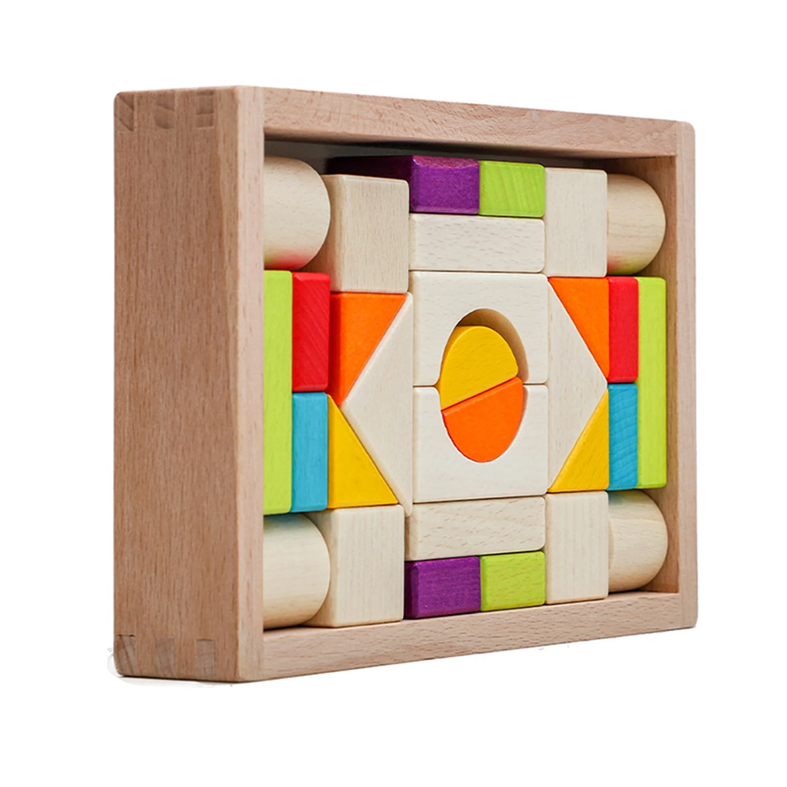 

Деревянные штабелируемые игрушки для детей, блоки распознавания формы, подходящая головоломка, Детская развивающая Дошкольная обучающая и...