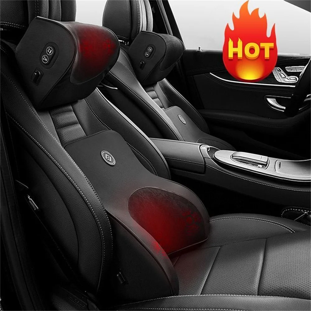 

Car Neck Massage Pillow Lumbar Support Cushion Auto Seat Travel Relax Head Waist Support Auto Accessories Universal Headrest