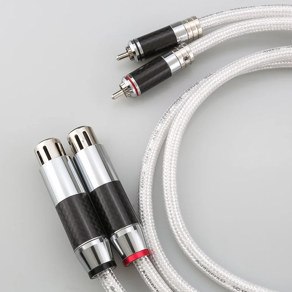 IC102AG 99 998% чистый серебряный кабель из углеродного волокна RCA к XLR Hi-Fi аудио