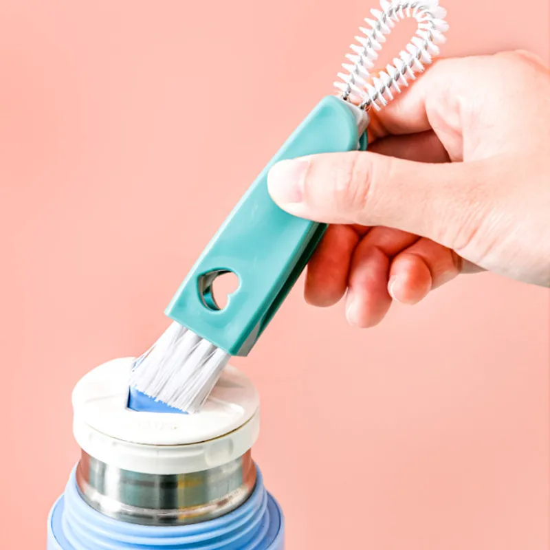

2022 New 3In1 Bottle Cap Cleaning Brush Milk Bottle Brush Cup Cover Clean Brush Portable Multifunctional Groove Cleaning Brush