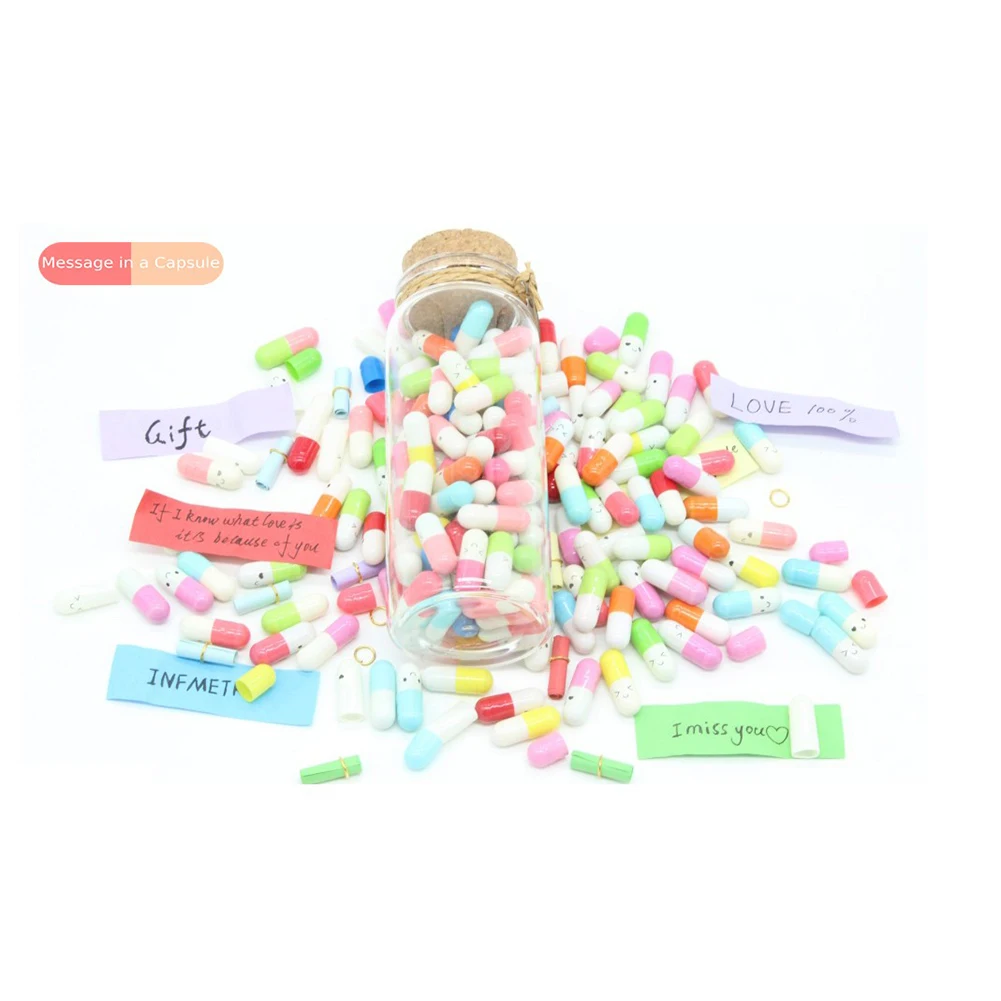 

1 шт., мини-бутылка желаний «сделай сам» с 90 шт. капсул, пробка, Дрифтинг желаний, милая банка, стеклянная бутылка желаний, стеклянная фотобуты...