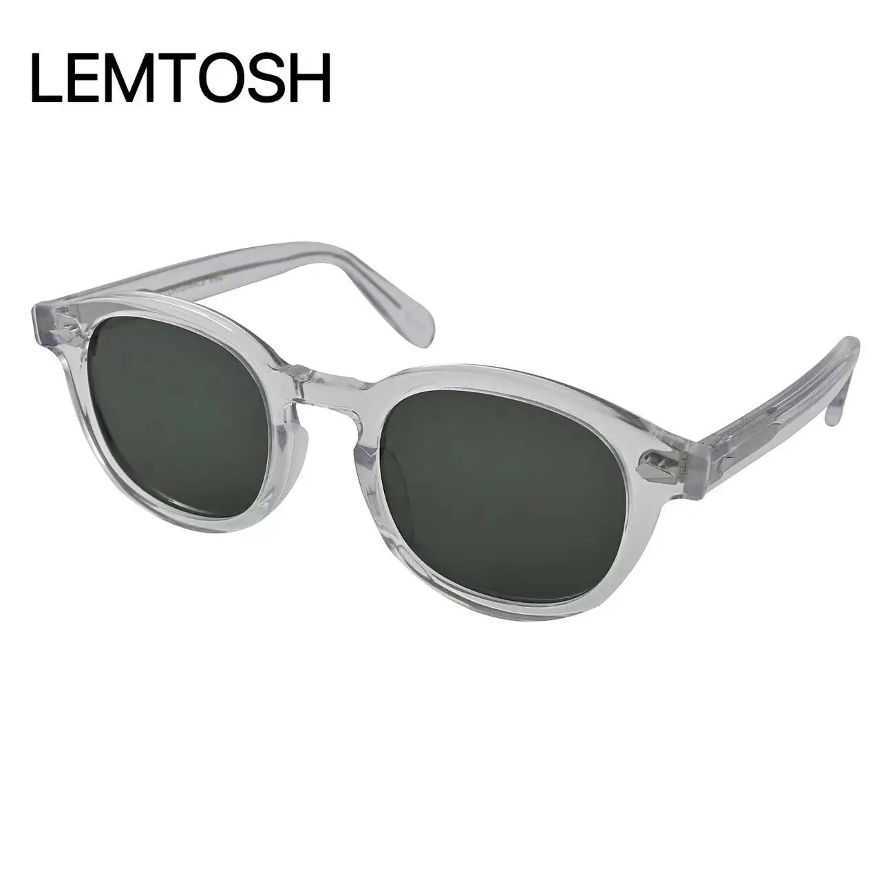 

American Brand MOSCOT LEMTOSH Style Johnny Depp Transparent Frame Men Eyeglasses Polarized Dark Green Lenses Women Sun Glasses