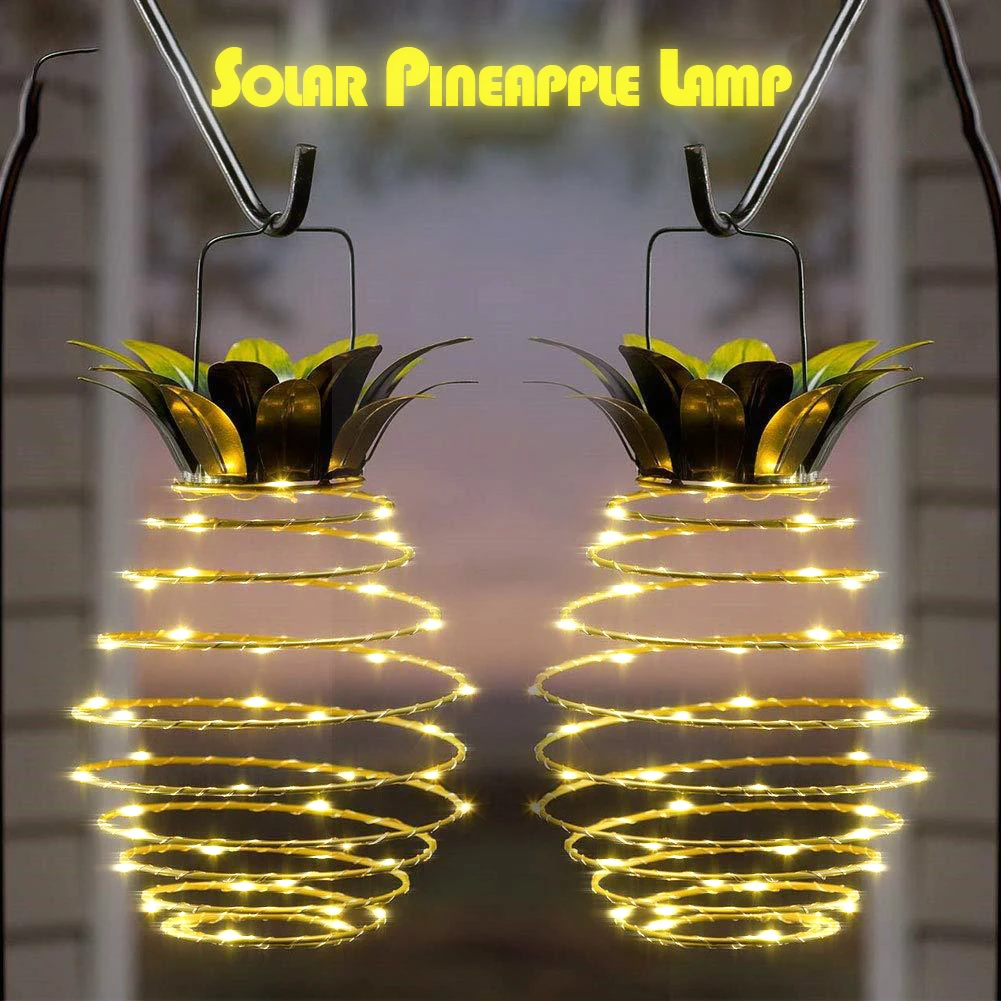 

Solar Pineapple Lamp For Garden Party Decor Outdoor Iron Decoration Ornament Crafts Lamps