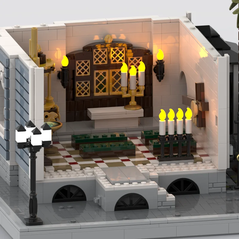 Фото 3586 деталей MOC: Модель церкви Нового Орлеана, конструктор, игрушка, рождественский подарок, развивающая игрушка, подарок на день рождения, креативный DIY-набор для сборки №4