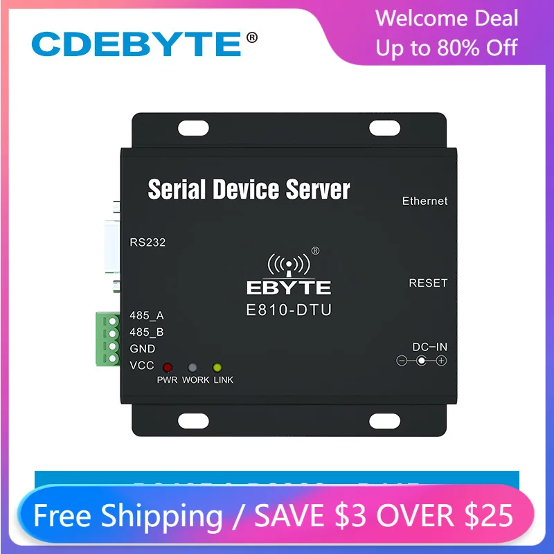 

RS485 RS232 to Ethernet RJ45 Serial Port Server Transparent Transmission TCP UDP 100M Full Duplex Modbus RTU Modem