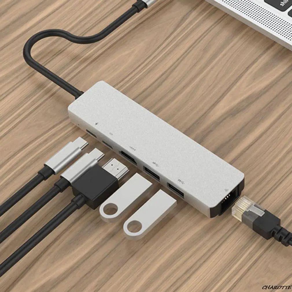 

Док-станция 6 в 1, USB 3,0, USB Type-C, совместимая с HDMI