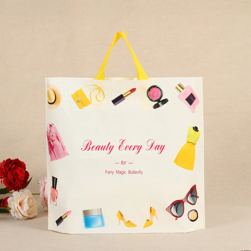 

20\30\50Pcs Luxury Fashion Gift Bags Handles Plastic Clothes Shoe Socks Storage Shopping Packaging Wedding Party Decorations