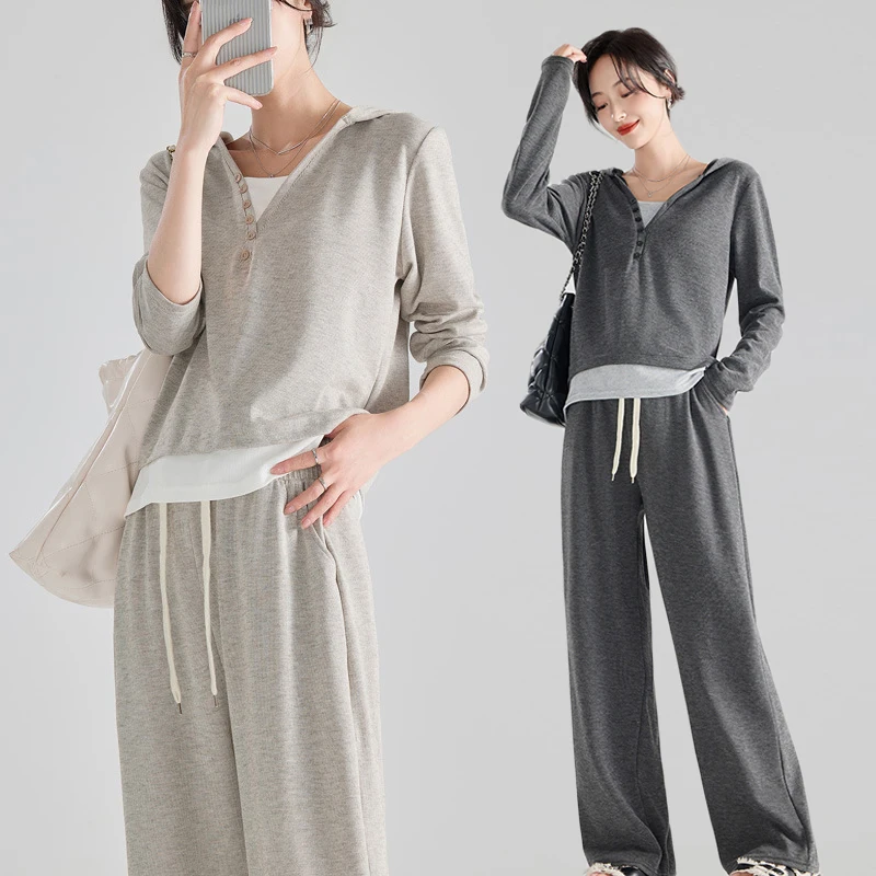 Одежда для беременных осенне-зимний комплект одежды корейские искусственные