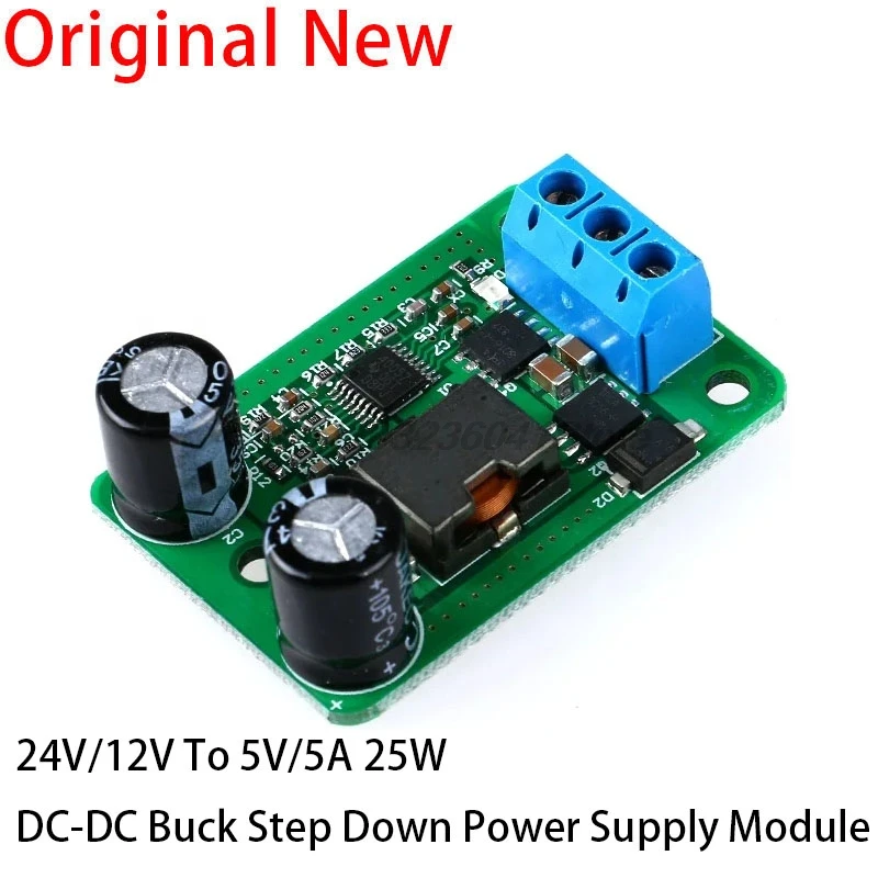 Понижающий модуль питания постоянного тока с 24 В/12 В до 5 В/5A 25 Вт синхронный