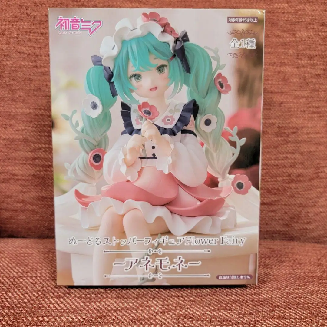Фото В наличии FuRyu Hatsune Miku Noodle Stopper Flower Fairy Series -Anemone Ver. 14 см аниме-фигурки из ПВХ, коллекция моделей игрушек №2