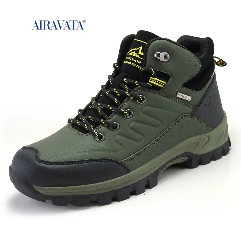 Winter Snow Boots Warm Plush Men's Boots Outdoor Non-slip Hiking Boots Waterproof Men's Ankle Boots Walking Boots Size 39-46
