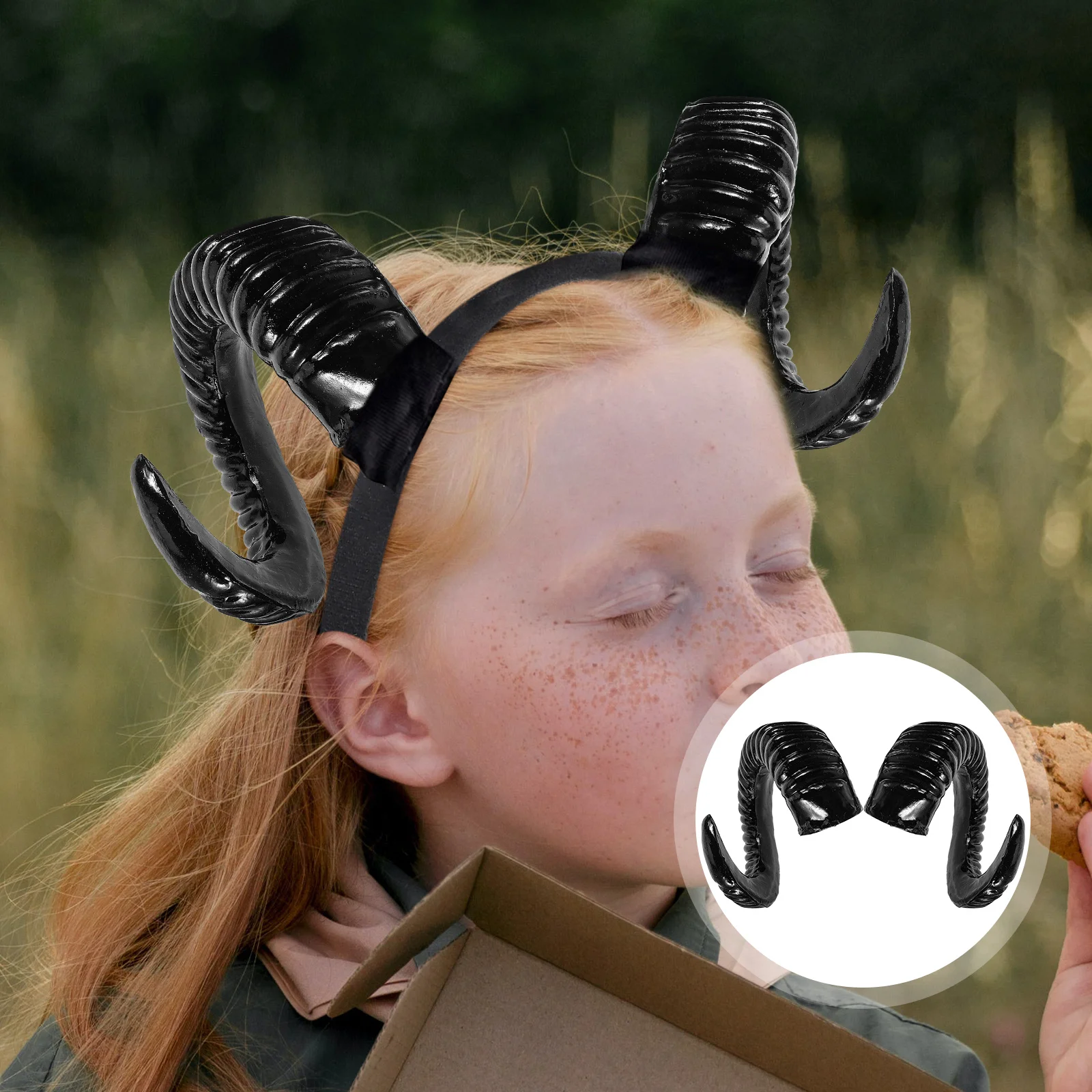 

Sheep Horn Headdress Party Prop Headband Decorative Hair Clips Horns Cosplay Decked Accessories Gothic Halloween