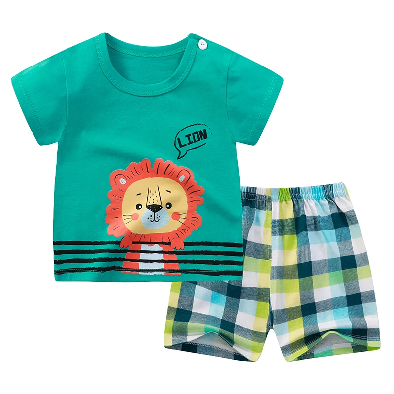 Baby Boys Clothes Sets Spring Summer Fashion Leisure T-shirt + Shorts Newborn Toddler Girls Clothes Kids Bebes Suit
