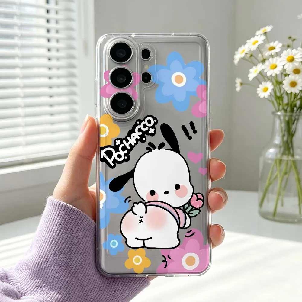 Фото Прозрачный чехол Pochacco Cute Art для Samsung Galaxy S26 S25 S24 S23 S22 S21 S20 Ultra Plus Edge FE №2