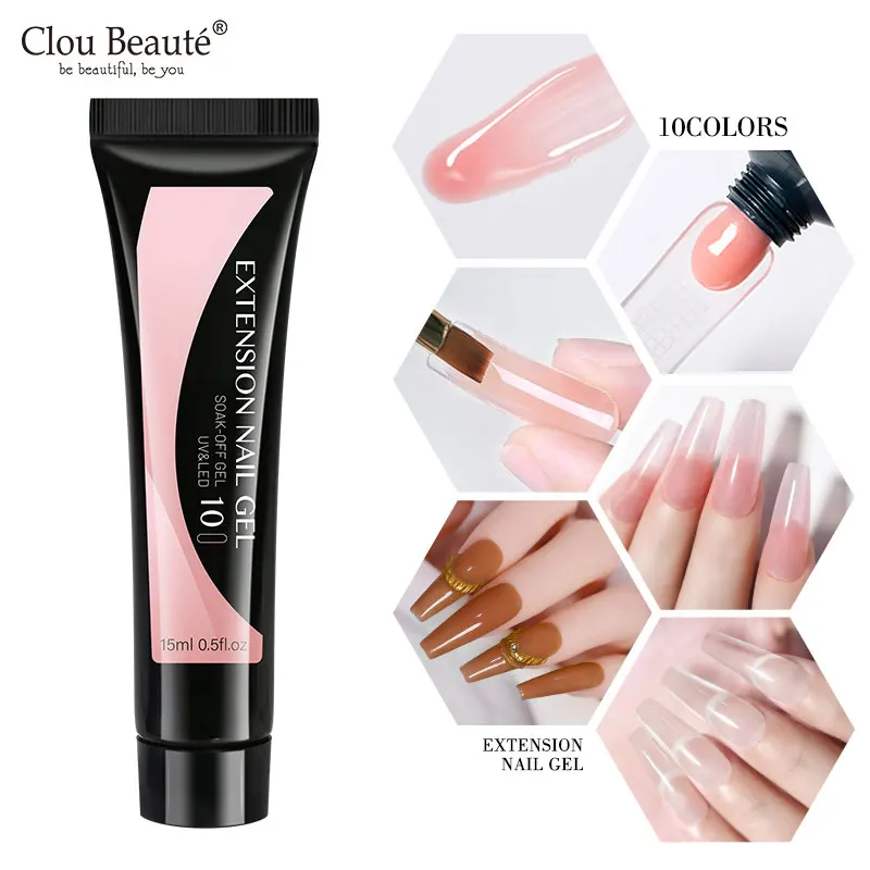 Clou Beaute 15 мл Быстрый гель для наращивания ногтей акриловый удлиняющий дизайн