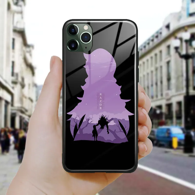 Чехол для телефона Razor Glass Soft Silicone для iPhone SE 6s 7 8 Plus X XR XS 11 12 13 Mini Pro Max в игре Genshin Impact.