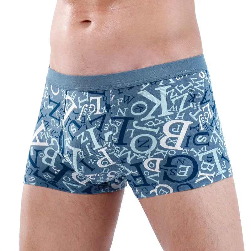 

Man Underwear Sexy Boxers Cotton Soft Men's Panties Fashion Print Boxer Shorts Male Underpants U Bulge Pouch Mens Trunks Cueca