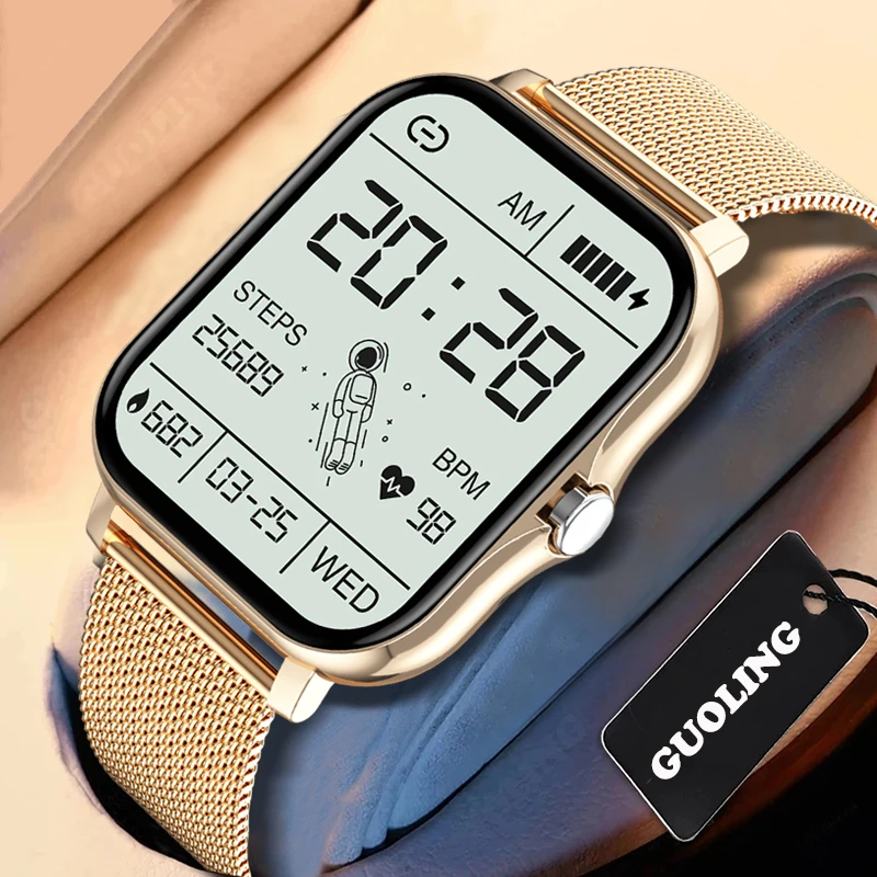 

2022 New Women Smart Watch Men 1.69 inch Color Screen Full Touch Fitness Tracker Bluetooth Call Smart Clock Ladies Smartwatch