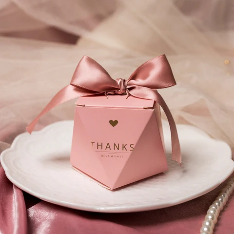 Спасибо, Свадебная коробка для сладостей, Подарочная посылка конфет, лента для шоколада, печенья, розовая сумка, праздничные вечерние украшения для свадебных торжеств