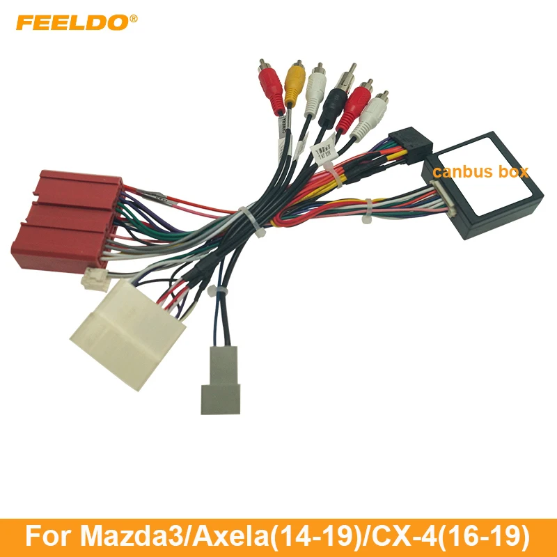 Автомобильная 16-контактная Android стерео проводка, адаптер питания, штепсельная вилка с can-шиной для Mazda3/Axela(14-19)/CX-4(16-19)* 28pin OEM Stere