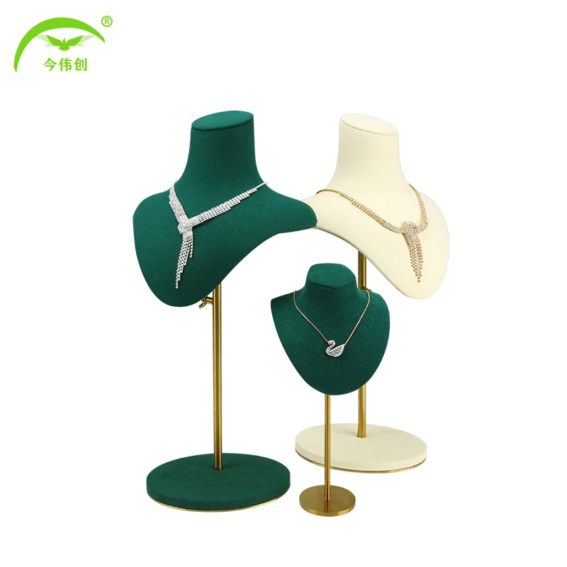 New metal mannequin jewelry stand portrait jewelry display stand neck display props hanging necklace display stand in stock