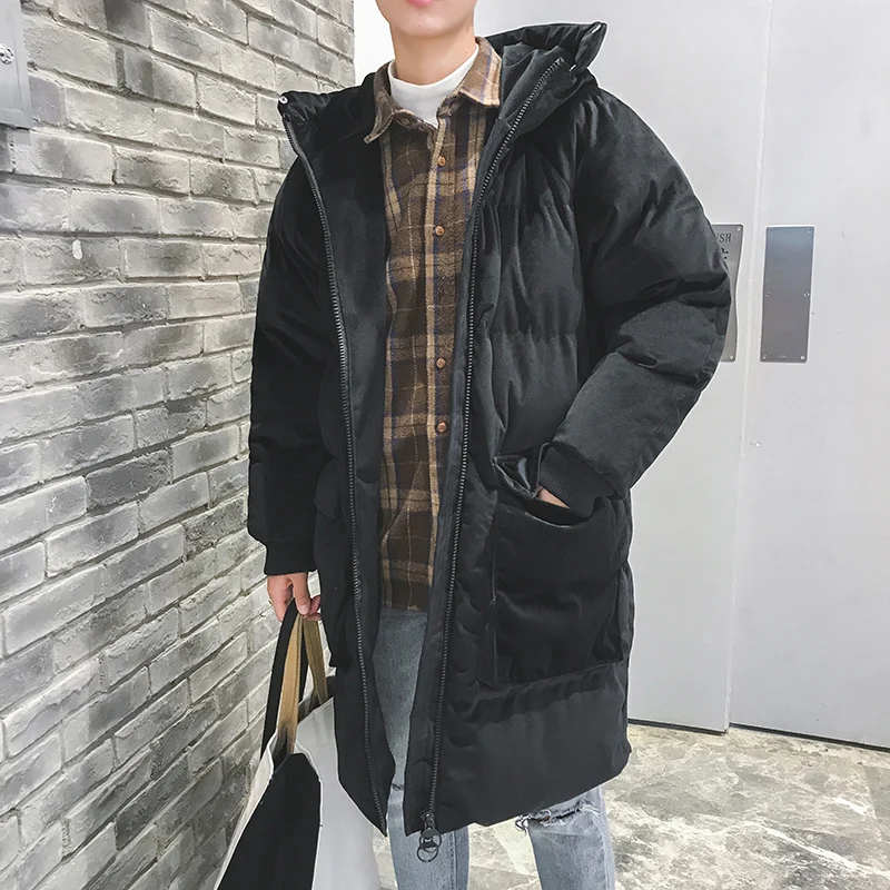 YASUGUOJI Winter Oversize Corduroy Bubble Coat Men Baggy Long Parkas Jacket Padded Outerwear Fashion Street Clothing Tops Male