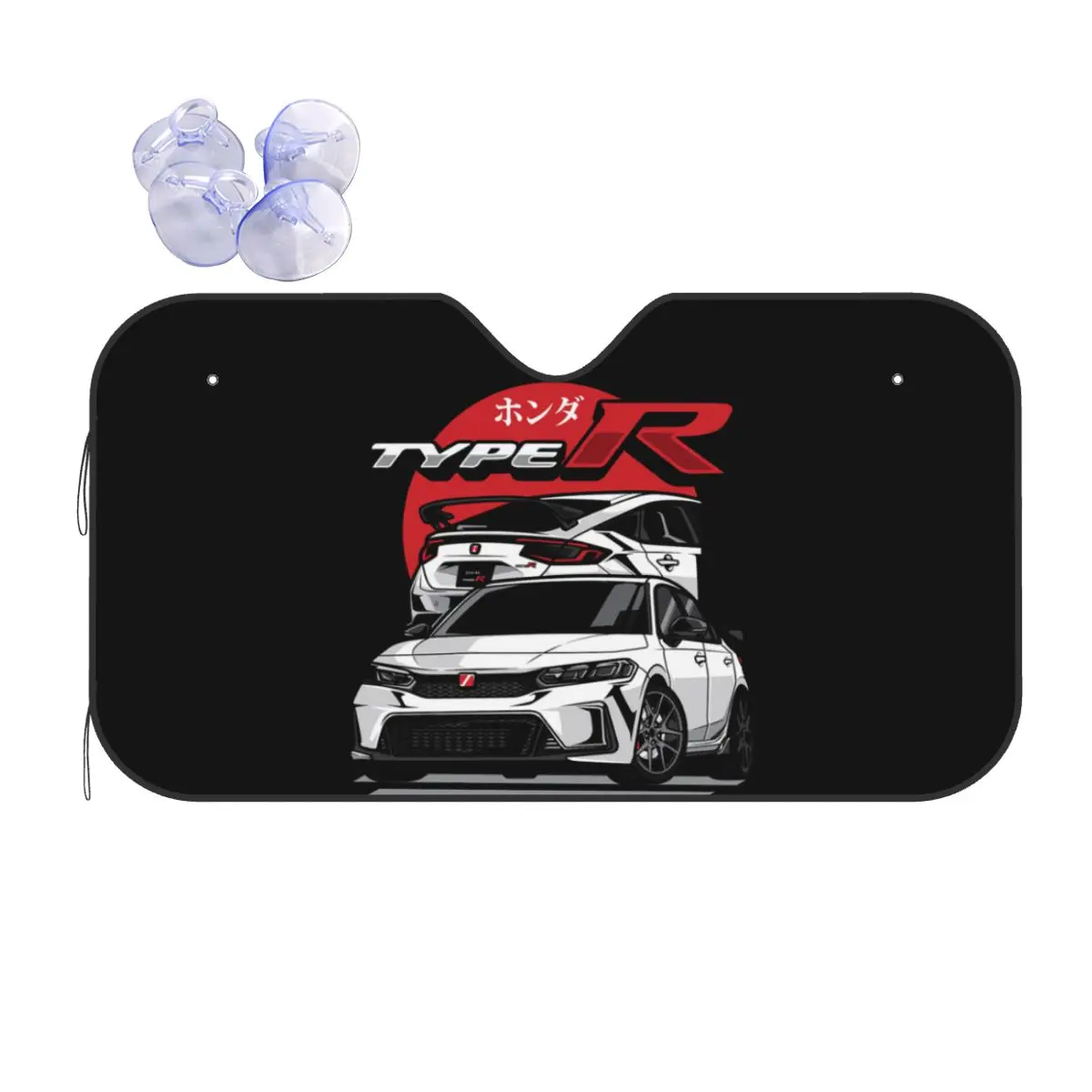 

2023 Classic Type R Sports Car Sunshade Windscreen Japanese Jdm Cute Cover Front Block Window 76x140cm Sun Visor Car-covers