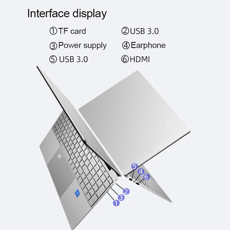 Офисный ноутбук 2022 дюйма 16 ГБ ОЗУ 1 ТБ SSD Intel Celeron J4125 с разблокировкой по отпечатку