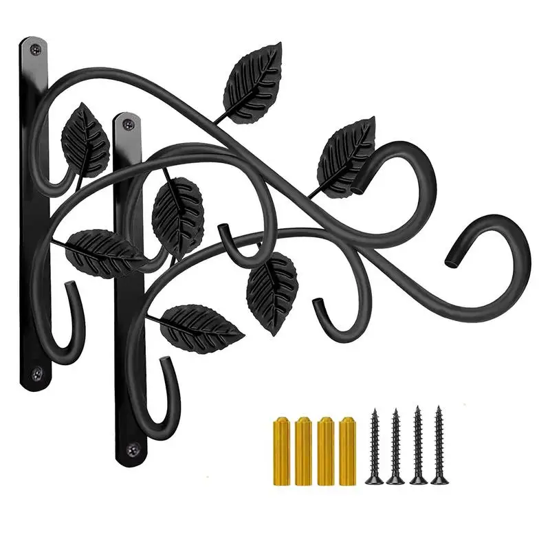 

Plant Hangers Outdoor Decorative Wall Mounted Plant Hook Iron Art For Indoor And Outdoor Black Accessory For Plants Patio Decor