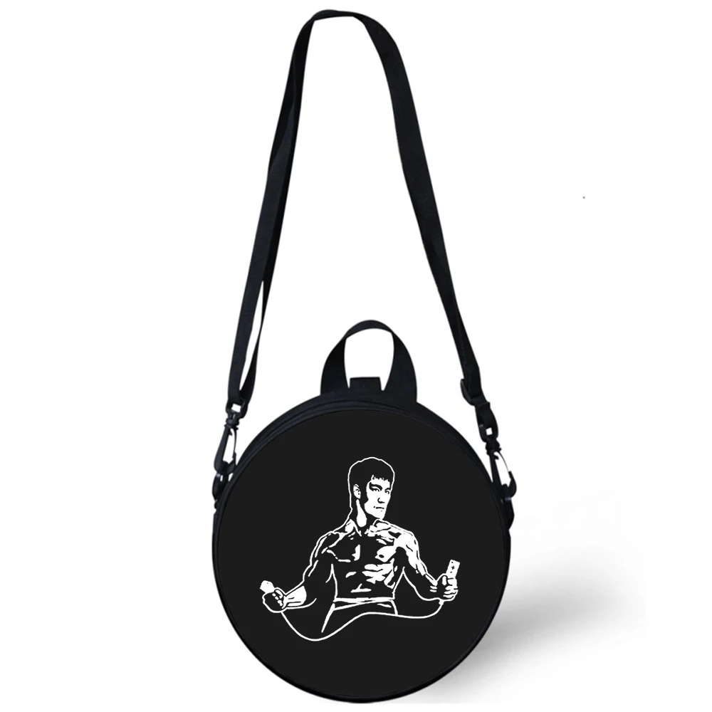 Bruce Lee Child kindergarten Bag 3D Print Crossbody Shoulder Bags For School Women Mini Round Bagpacks Rugtas Bag