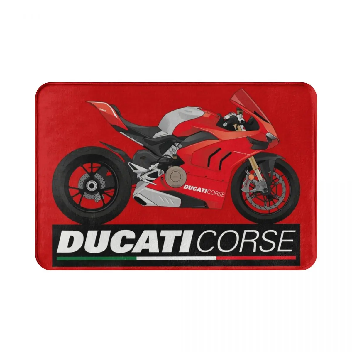 

Придверный коврик Ducati Racing, ковер из полиэстера, нескользящий, с песочным соскабливанием, для входа, кухни, спальни, балкона, туалета, гостино...