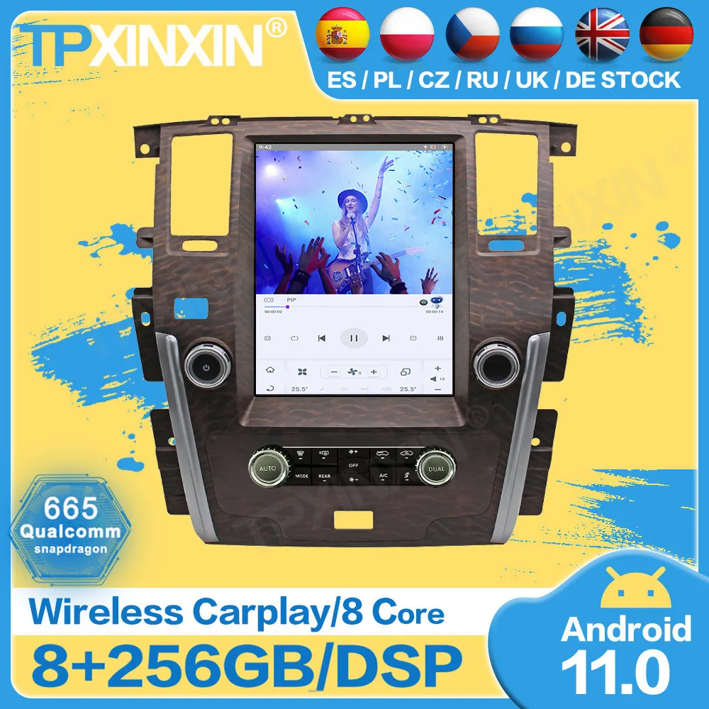

Радио Qualcomm Tesla Android 11 для Nissan патруль 2010 2011 2012 2013 2014 2015 2016 2017 GPS плеер Navi аудиозаписывающее устройство