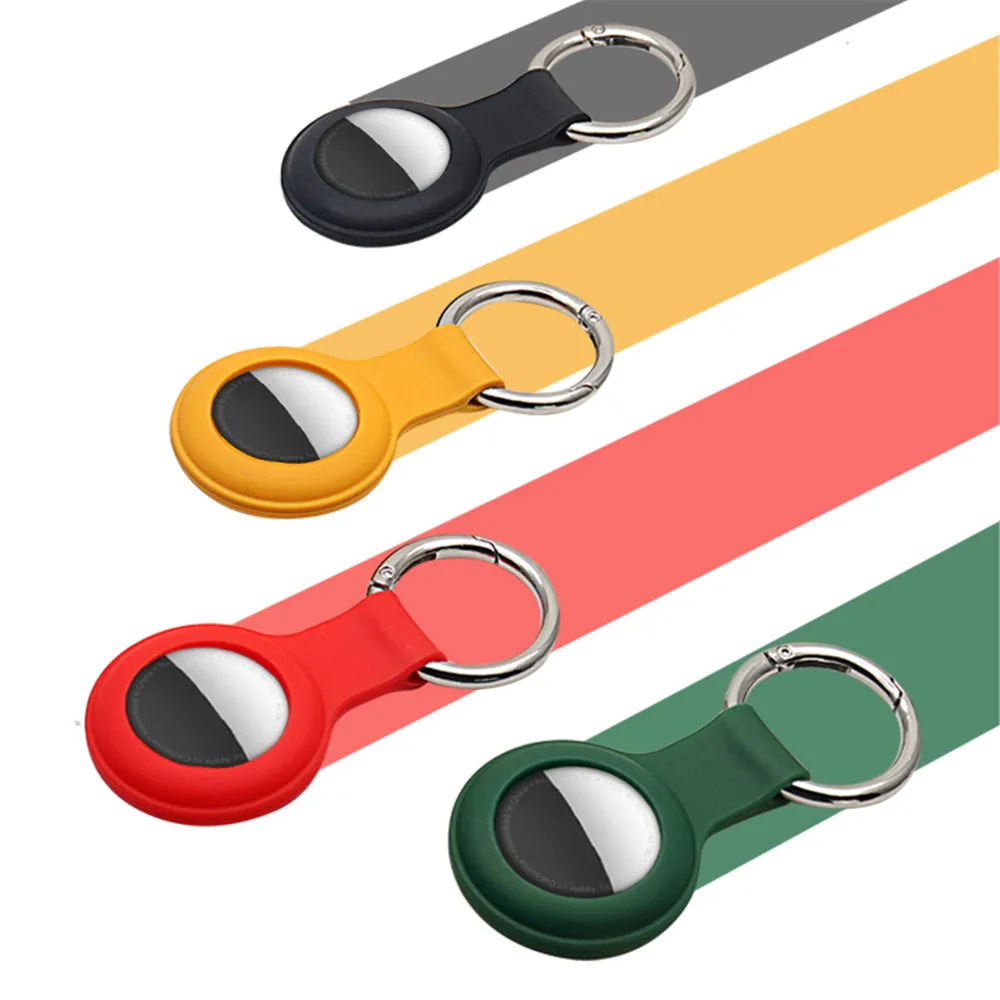 

Cover for Apple Airtags Case Liquid Silicone Protective Shell tracker Accessories Anti-scratch Sleeve Keychain Air tag case