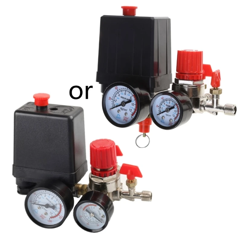 Switch Pressure Control Switch For Valve Manifold Regulator For W/ Double Gauges 120 Psi For Fast Pressur