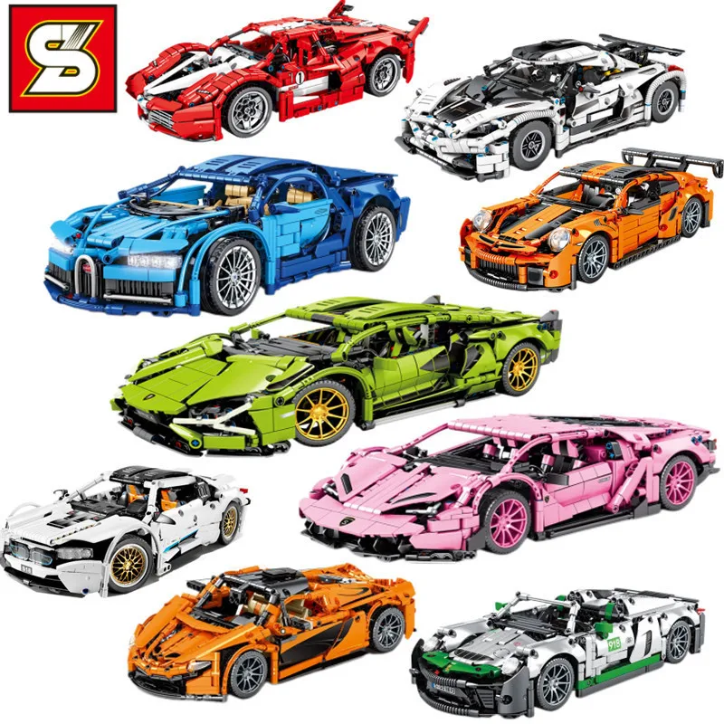 

Electric Remote Control Sports Car Compatible with Lego Children Assembling Building Blocks Racing Car Model Boy Toy