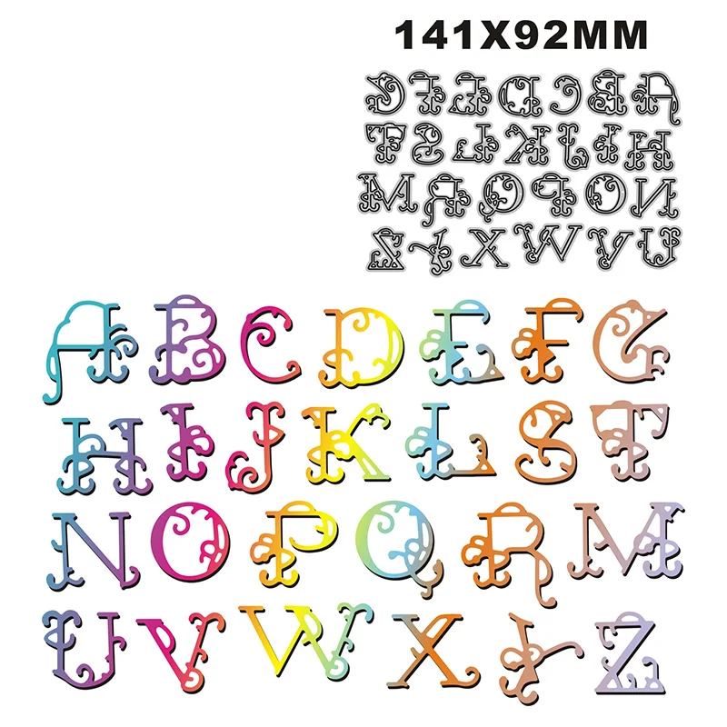 

2022 New Pattern Alphabet Decoration Metal Cutting Dies for Scrapbooking Paper Craft and Card Making Embossing Decor No Stamps