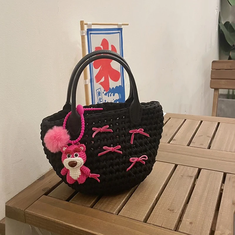 

Fashion New Handwork Women Handbag Cute Cartoon Plush Shoulder Bag Satchel Travel Purse Handbag For girls' Gifts