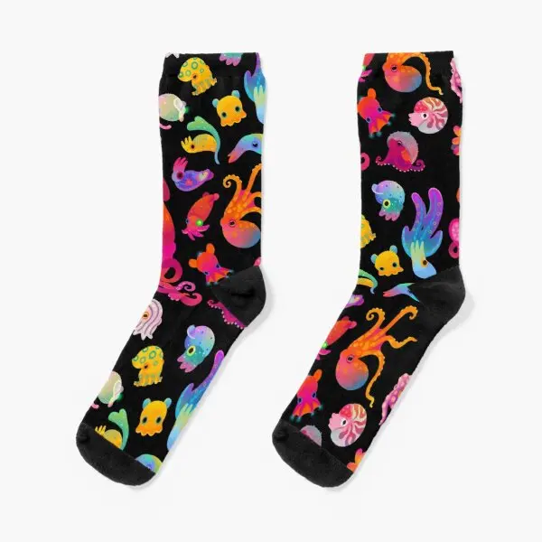 

Короткие носки Cephalopod для женщин и мужчин, черные, лучшие до колена