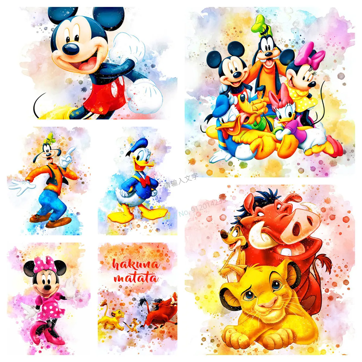 

Алмазная живопись Disney, Микки Маус, Дональд, утка, Король Лев, подарок на день рождения, мультяшная мозаика 5D, алмазная вышивка Стразы