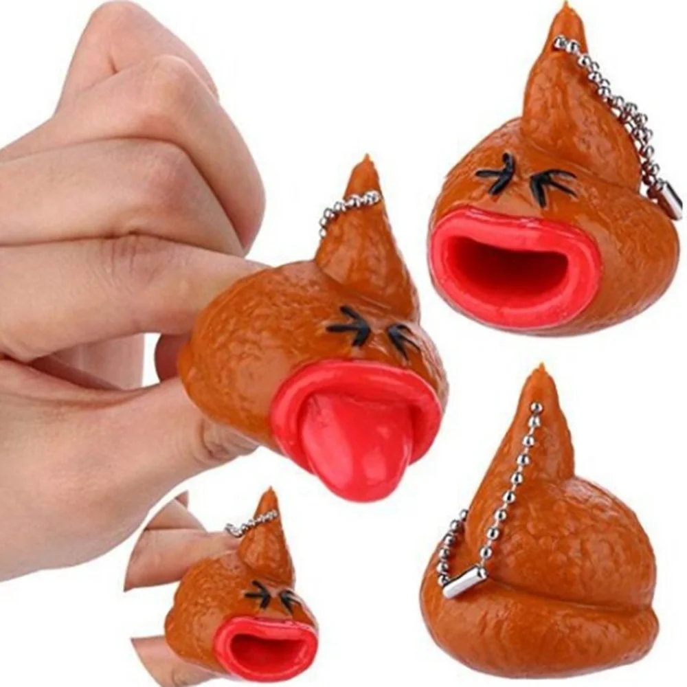 

Funny Poop Keychains Anti Stress Toys Little Tricky Prank Antistress Toy Out Tongues Novelty Toy for Kids Stress Reliever Toys