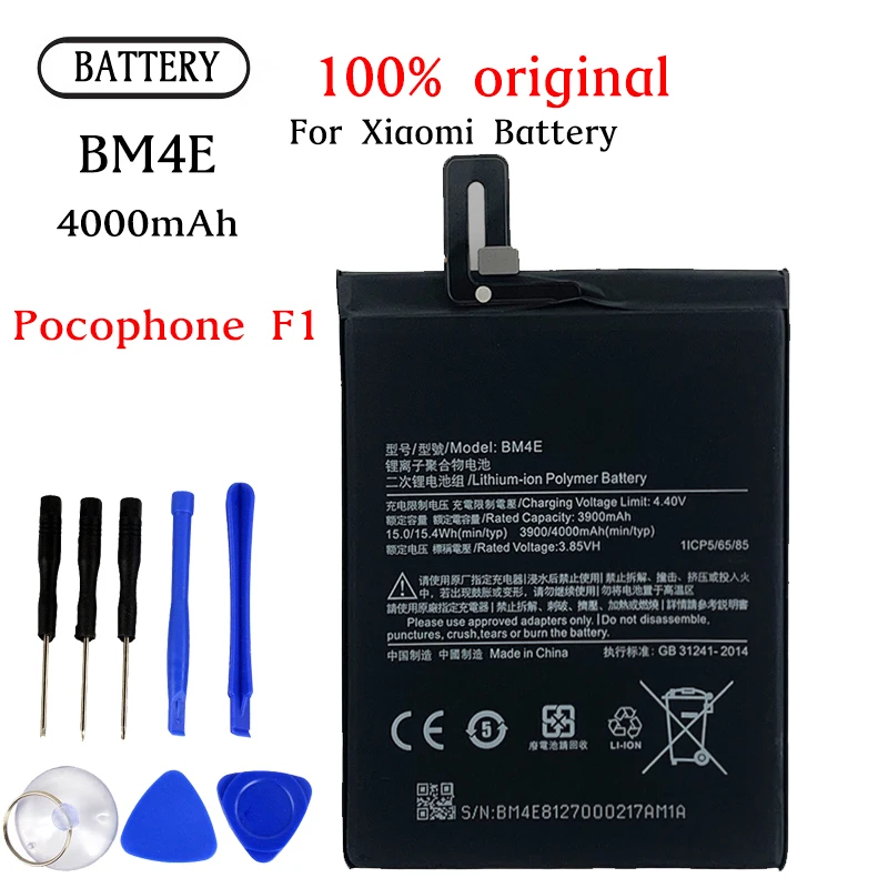 Enlarge BM4E BATTERY for Xiaomi MI Pocophone Poco F1 / POCO F1 Original Quality Mobile phone Batteries Bateria
