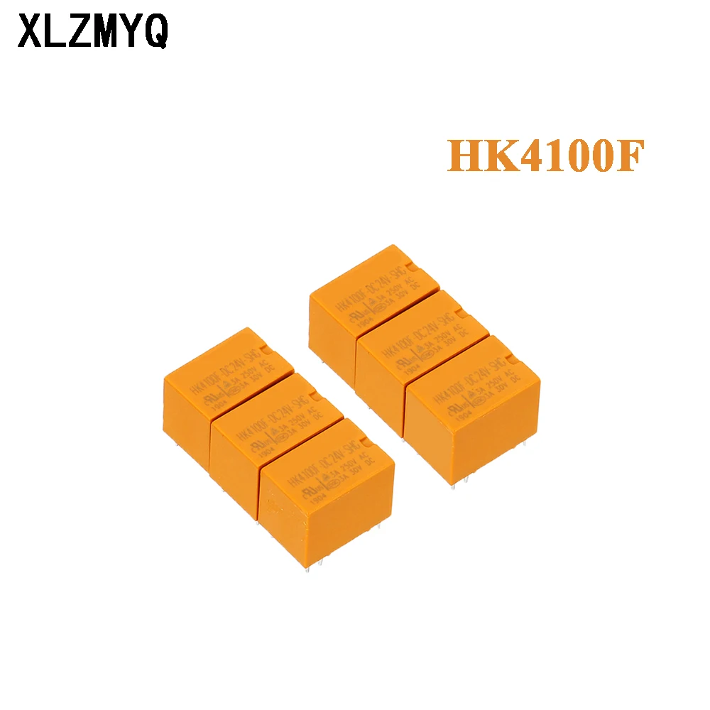 10 шт., мини-реле мощности HK4100F, 24 В постоянного тока, SHG, HK4100F, 12 В постоянного тока, SHG, 5 в постоянного тока, 3 в, 5 В, 9 В, 12 В, 24 В постоянного тока, 3 А, 6 контактов