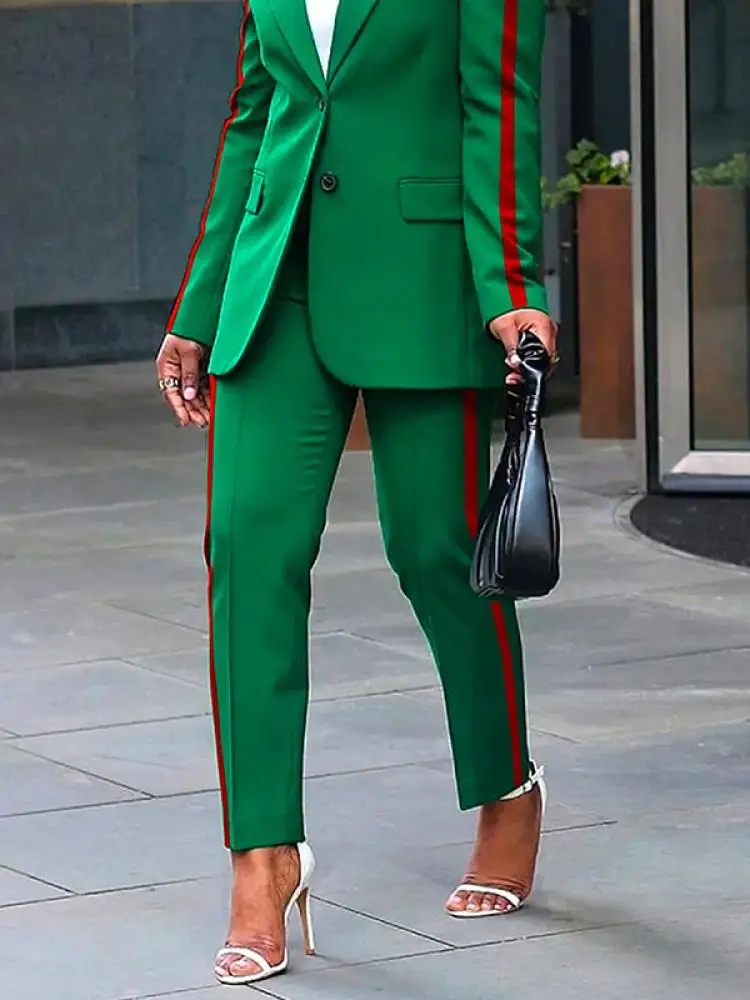 Новинка 2024 женские Костюмные брюки Freeacy прямые в полоску с высокой талией